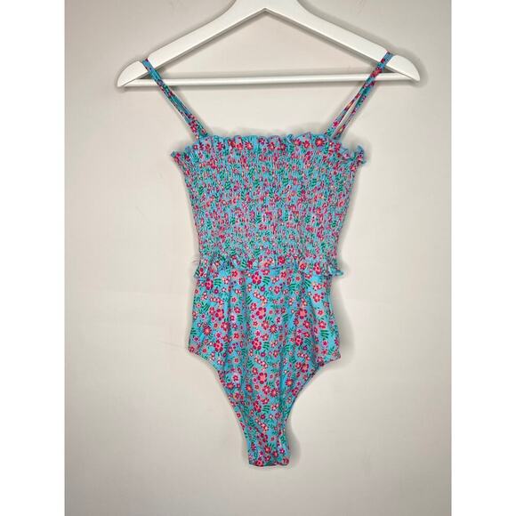 Sold & Stripes The Blue Vera Floral Print One Piece Swimsuit Women's Size XS - Picture 7 of 10